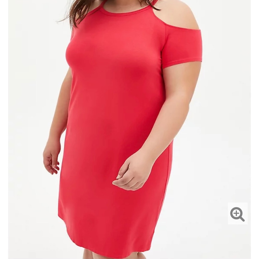 Torrid Red Cold Shoulder Dress 2 XL NWTS